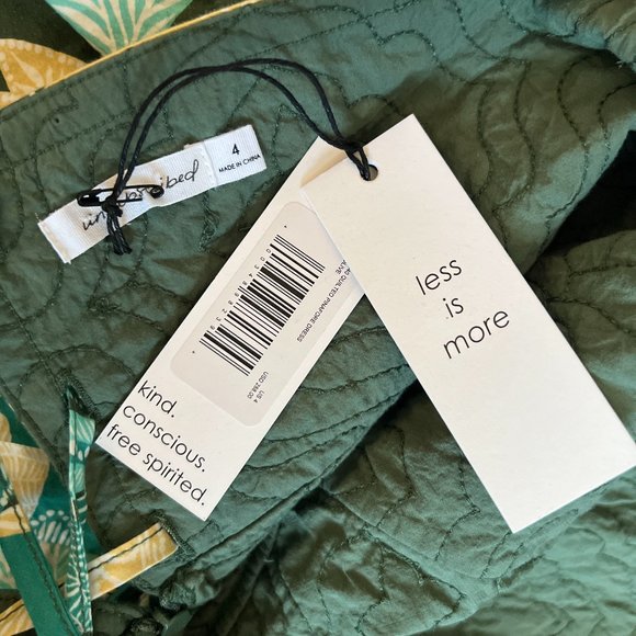 Unsubscribed Quilted Floral Pinafore Midi Dress Size 4 NWT - Picture 9 of 9